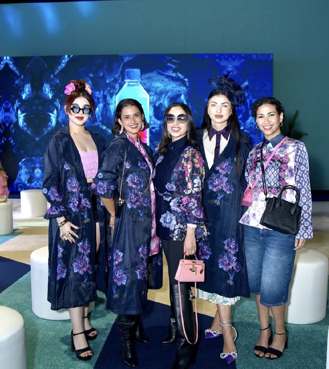 Parmida Askari with guests at a Dubai Fashion Week presentation